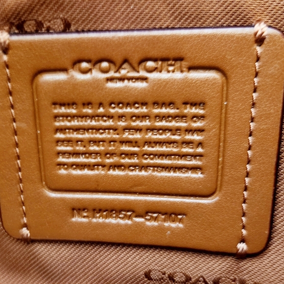 Coach Pebbled Turnlock Chain Brown Leather Tote Bag With Gold Accents 57107 - Picture 6 of 6